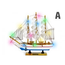  LEDes világító vitorlás hajó 29cm 03904 4féle - Dísz hajó dekoráció