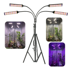 LEDLAMP 160W növénylámpa flexibilis 4 fejű tripod állvánnyal üvegház világítás napfény jellegű fénnyel állólámpa 4x40W kültéri világítás