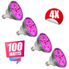 LEDLAMP 4 db 100W E27 Üvegház világítás Növénylámpa növény nevelő LED 400W E27 foglalattal