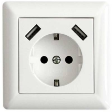 LEDmaxx 106648 1 részes Süllyeszthető dugalj USB-vel, Gyermekvédelem Fehér (106648) villanyszerelés