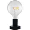 Ledvance Gmbh Ledvance Vintage 1906 Letter Table – Asztali lámpa fekete fém/üveg kivitelben, E27 foglalattal, neon "MUSIC" feliratos dekoratív izzóval, 1,2W, 80lm