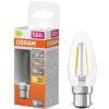 Ledvance Gmbh Osram B22d LED 1,8W, 250 lm, 2700 K, melegfehér, áttetsző üveg-25 W izzó helyett - Star Classic B filament
