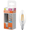 Ledvance Gmbh Osram E14 LED gyertya, 3,4W, 470 lm, 6500 K, daylight, áttetsző üveg-40 W izzó helyett - Star Classic B filament