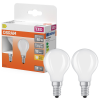 Ledvance Gmbh Osram E14 LED kisgömb, 3,4W, 470 lm, 2700 K, melegfehér, opál üveg-40 W izzó helyett, 2 darabos - Superstar Classic P
