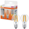 Ledvance Gmbh Osram E27 LED 11W, 1521 lm, 2700 K, melegfehér, áttetsző üveg-100 W normál izzó helyett, 2 darabos - Star Classic A filament