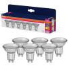 Ledvance Gmbh Osram GU10 LED 4,3W, 350 lm, 2700 K, melegfehér, áttetsző üveg-50 W izzó helyett, 6 darabos - Value Spot PAR16
