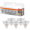 Ledvance Gmbh Osram GU5.3 LED 3,8W, 345 lm, 2700 K, melegfehér, áttetsző üveg-35 W izzó helyett, 5 darabos, 5 darabos - Base Spot MR16
