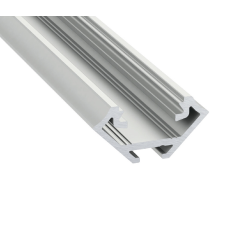 LEDvonal Alumínium sarok profil LED szalaghoz , 1 méter/db , ezüst eloxált, MATT fedővel , CORNER ELOX világítás