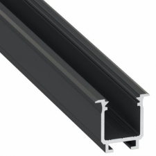 LEDvonal Alumínium U profil LED szalaghoz , 2 méter/db , FEKETE fedővel , süllyeszthető , fekete , W villanyszerelés