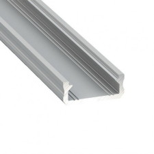 LEDvonal Alumínium U profil LED szalaghoz , 2 méter/db , lapos kivitel , VÍZTISZTA fedővel , CLICK MINI világítás