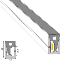 LEDvonal FlexPro , flexibilis LED profil , hajlítható , szilikon , 10 mm-es LED szalaghoz , DIY10L-T világítás