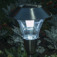 LEDvonal Led lámpatest , napelemes , földbe szúrható , kültéri , hideg fehér , 67 cm , IP44 kültéri világítás
