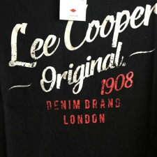 Lee Cooper férfi póló, Authentic Original 1908, fekete-fehér férfi póló