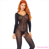 LEG AVENUE BODYSTOCKINGS LEG AVENUE - HARISNYA HOSSZÚ UJJ FEKETE