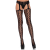 Leg Avenue Lace Up Backseam Stockings - szexi harisnya (fekete)