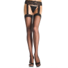 Leg Avenue Sheer Thigh Highs - BLACK - PLUS SIZE - HOSIERY