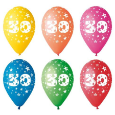 . Léggömb, 26 cm, számos, 30 party kellék