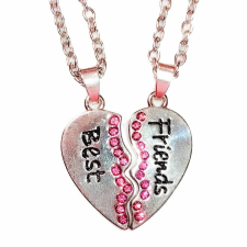  Legjobb barátok pink kristályos páros nyaklánc nyaklánc