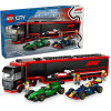 LEGO City F1-es kamion, RB20 és AMR24 F1-es autókkal 60445