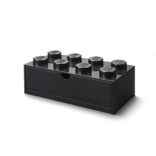 LEGO Tárolódoboz íróasztalra, fiókos, LEGO &quot;Brick 4x2&quot;, fekete bútor
