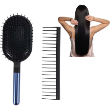  Légpárnás Kialakítású Hajkefe Széles Fogú Fésűvel Hajformázáshoz és Fésüléshez - Sötétkék fésű