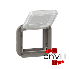 LEGRAND 069880L, Plexo 55 Program Mosaic adapter füstszínű csapófedéllel, antracit villanyszerelés