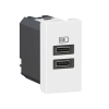 LEGRAND 077680L Program Mosaic kettős USB-C töltőaljzat - 3 A - 15 W, 1 modul, fehér