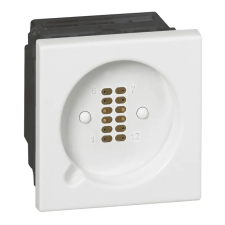 LEGRAND 078245 Mágneses csatlakozóaljzat nővérhívóhoz (hívás, világítás, redőnyvezérlés), 2 modul, antimikrobiális, fehér burkolattal villanyszerelés