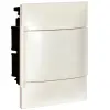 LEGRAND 134164 PractiboxS gipszkartonba süllyeszthető kiselosztó (850°C), fehér ajtóval, védőföld és nulla elosztókapoccsal, 1 sor 4 modul