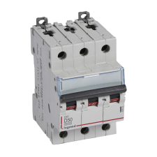LEGRAND 409504 DX3 Kismegszakító. 3P, 50A, D karakterisztika, 10kA villanyszerelés