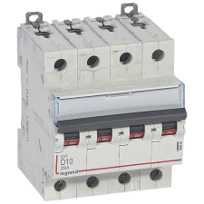 LEGRAND 409845 DX3 Kismegszakító. 4P, 10A, D karakterisztika, 25kA villanyszerelés