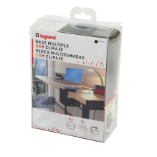 LEGRAND 694812 Asztalra rögzíthető elosztó 4x2P+F, 2xUSB-A, fekete hosszabbító, elosztó