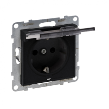 LEGRAND 721427 Suno 2P+F dugalj csatlakozóaljzat (rugós), biztonsági zsaluval, csapófedéllel IP21, fekete villanyszerelés