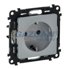 LEGRAND 753321 Valena Life 2P+F csatlakozóaljzat gyermekvédelem nélkül, rugós vezetékbekötéssel,230V,alumínium villanyszerelés