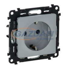 LEGRAND 753324 Valena Life 2P+F csatlakozóaljzat gyermekvédelemmel, csavaros vezetékbekötéssel,230V,alumínium villanyszerelés