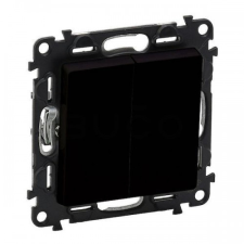 LEGRAND 756318 Valena Life kettős váltóérintkezős nyomó mechanizmus burkolattal, fekete villanyszerelés