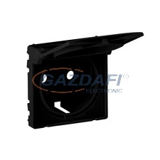 LEGRAND 756842 Valena Life 2P+F csatlakozóaljzat burkolat csapófedéllel, fekete villanyszerelés