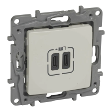 LEGRAND 764695 Niloé kettős USB-C+C töltőaljzat - 3 A - 15 W, bézs villanyszerelés