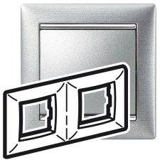 LEGRAND 770332 Valena keret kettős, vízszintes, alumetál villanyszerelés