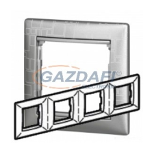 LEGRAND 770344 Valena négyes keret, alu négyzetmintás villanyszerelés