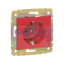 LEGRAND 774327 Valena 2P+F csatlakozóaljzat reteszelt, piros betéttárcsával 230V villanyszerelés