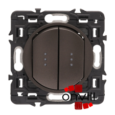 LEGRAND CG2X067002JF-CS, Céliane Csillárkapcsoló Jelzőfénnyel, 10 AX, Csavaros , Grafit világítási kellék