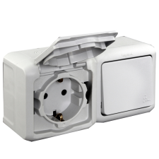 LEGRAND FORIX IP44 FK EGYPÓLUSÚ KAPCSOLÓ + DUGALJ SZÜRKE, 16A 250V villanyszerelés