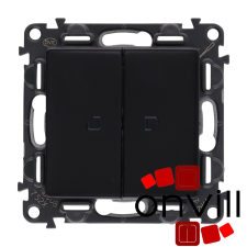 LEGRAND LB752005J, Valena Life Csillárkapcsoló Jelzőfénnyel, 10 AX, Fekete világítási kellék