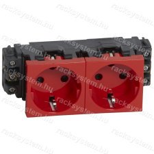 LEGRAND Legrand 077622 Program Mosaic 2x2P+F DLP aljzat reteszelt, sínezett, csavaros, piros villanyszerelés