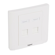 LEGRAND - Linkeo süllyesztett szerelvény 2xRJ45 keystone port fogadására egyenes - 632795 kábel és adapter