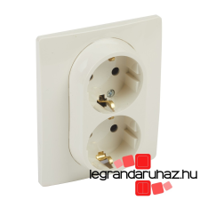 LEGRAND Niloé 2×2P+F csatlakozóaljzat, csavaros, bézs 764634 villanyszerelés