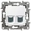 LEGRAND Niloé 2xRJ45 Cat.6 FTP körmös aljzat, fehér