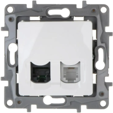 LEGRAND Niloé RJ11 + RJ45 Cat.5 UTP csatlakozóaljzat, fehér villanyszerelés