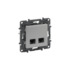 LEGRAND Niloé Step 2xRJ45 Cat.6 FTP aljzat alumínium 863362 villanyszerelés